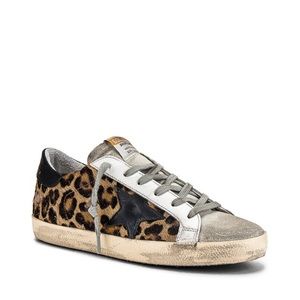 Golden Goose Superstar Sneaker in Snow Leopard & Black